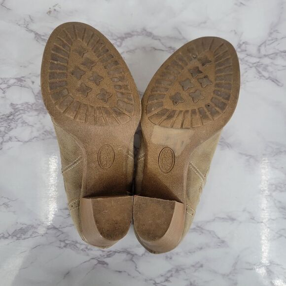 Euro Soft By Sofft Solen Ankle Booties Womens 8 Tan Leather Faux Wingtip Western - Picture 8 of 12